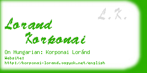 lorand korponai business card